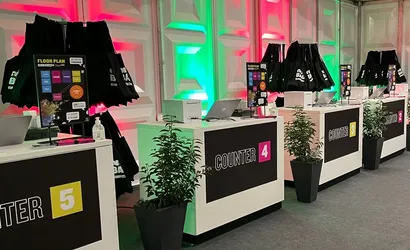 Check-In Counter bei einer Händlertagung