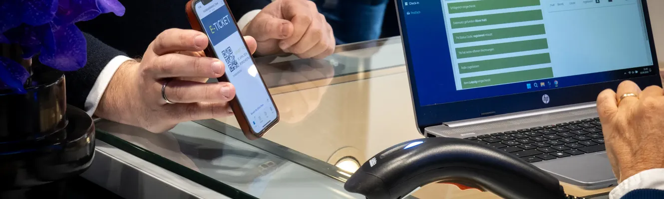 Check-In via E-Ticket auf dem Handy